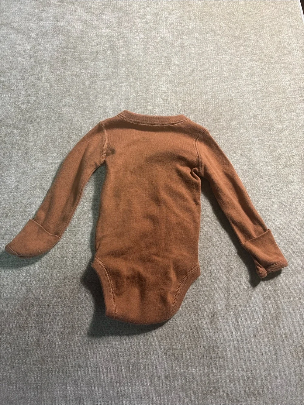 Carter's Rust/Muted Orange Long-Sleeve Wrap-Front Baby One-Piece